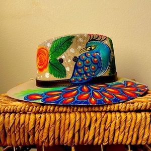 Sun hat with hand painted art